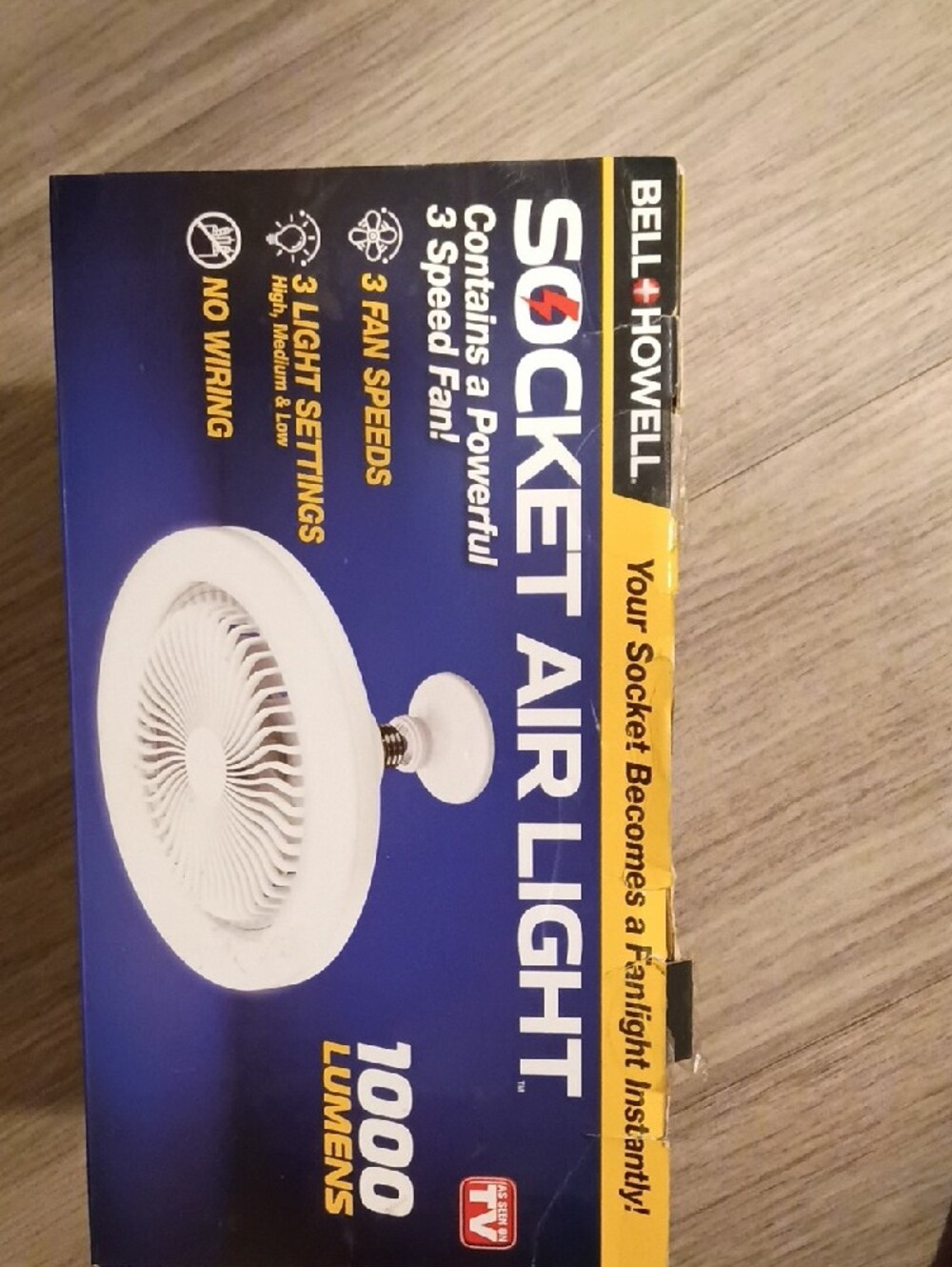 White Socket Air Light with Fan - White - Picture 3 of 6